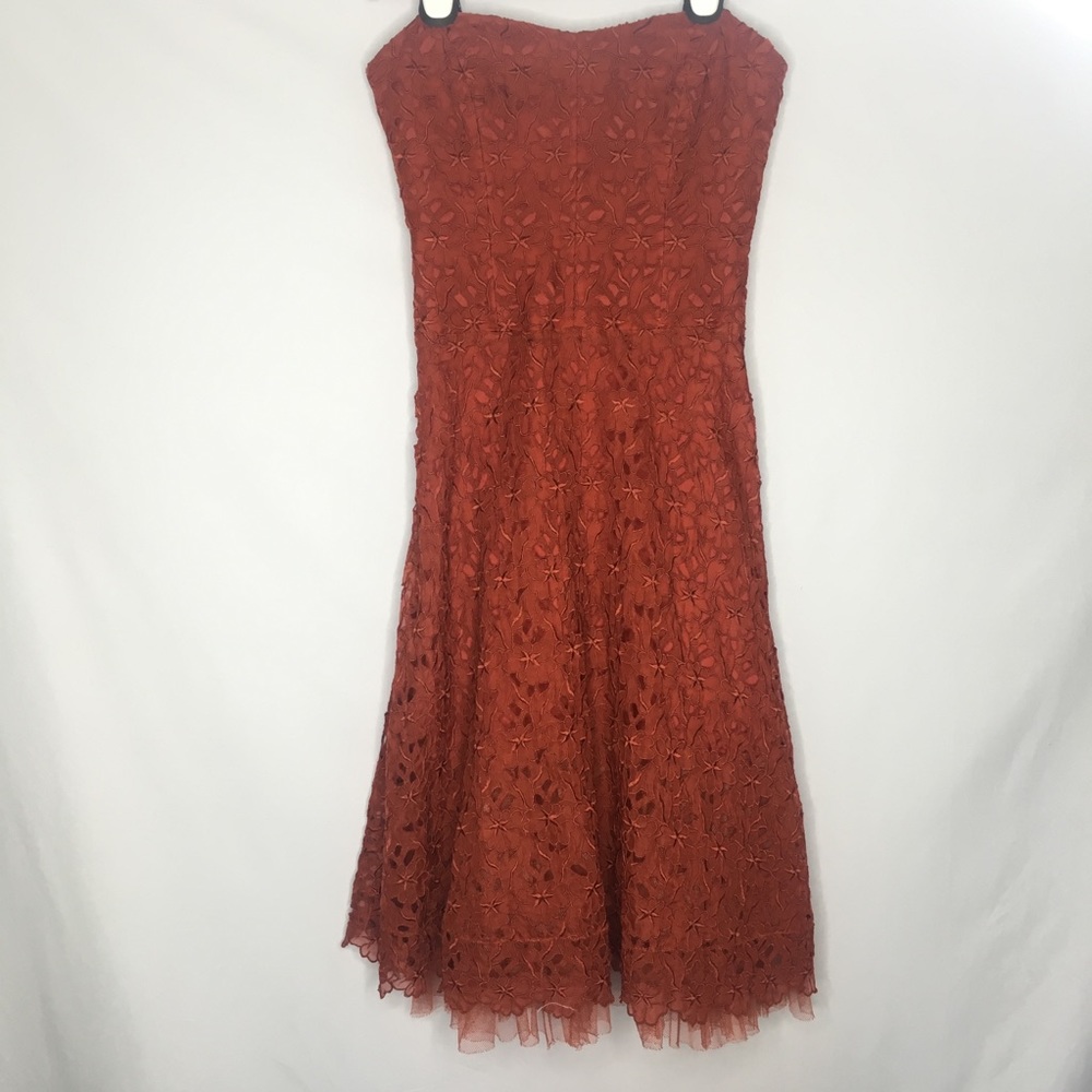 Nicole Miller Strapless Dress Floral Silk